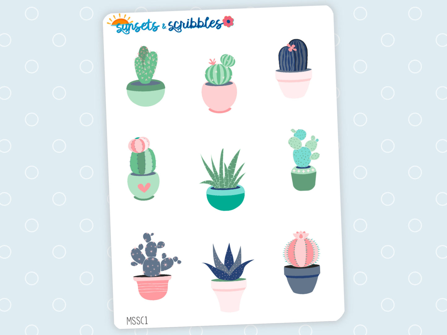 Sweet Cactus Plant/Floral Stickers