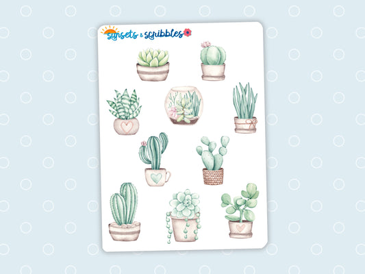 Muted Succulent Stickers