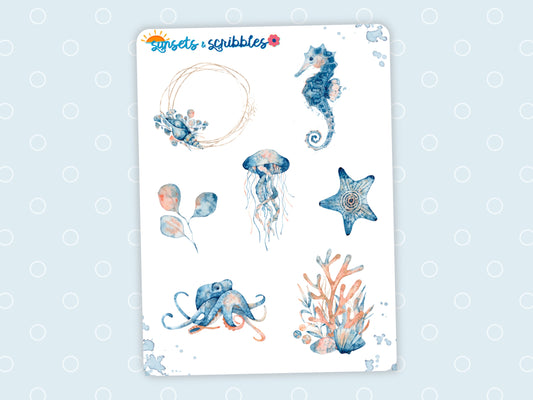 Clear Ocean Animal Stickers