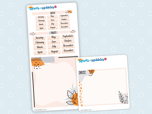Peach Abstract Hobonichi Weeks Year-at-a-Glance | 2023 | 2024 | 2025